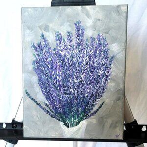 Original Lavender Sylvia Painting, 10x8, acrylic on canvas